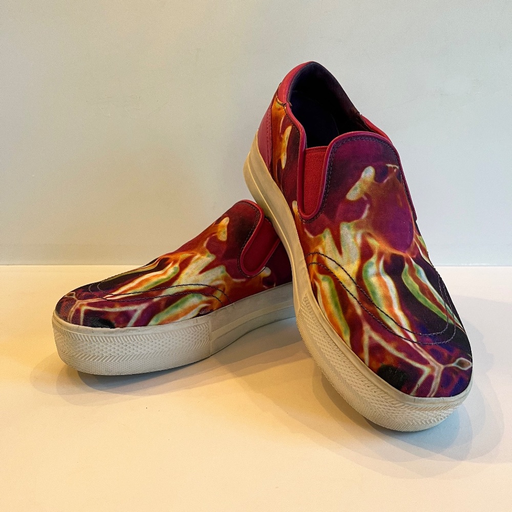 Ash platform canvas shoes with colorful floral pattern pre-owned US 11 / EU 41